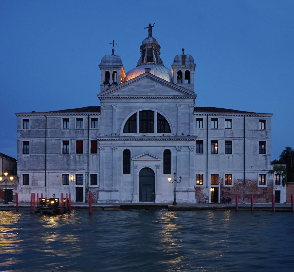 Le Zitelle, the Palladio designed church and convent on Giudecca at twilight, part of the Airelles Palladio complex