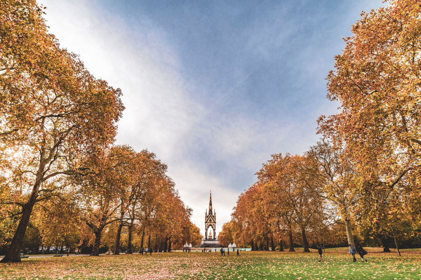 Autumn light in London's royal parkland near the Albert Memorial, Surrenne at The Emory