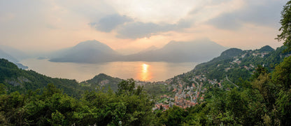Sunset over Lake Como, the landscape surrounding Passalacqua
