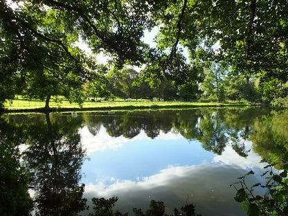 The lake in the historic grounds at Hartwell House, the National Trust owned estate near Aylesbury