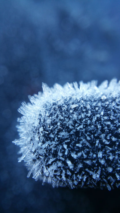 Delicate ice crystals in close up, evoking the Thermal Spa Village's Snow Cabin, Galgorm Thermal Spa Village, Ballymena