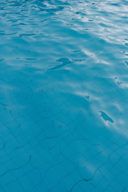 Close up of rippling turquoise pool water at a vinotherapy spa in Rioja Alavesa