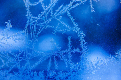 Delicate frost formations spreading across cold glass, Lanserhof at The Arts Club