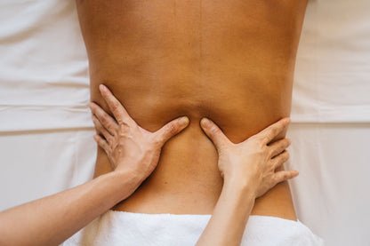 A massage in progress at Carne Bay Spa at The Nare