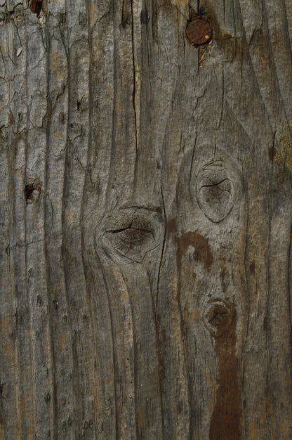 Weathered coastal wood grain detail at Carne Bay Spa at The Nare